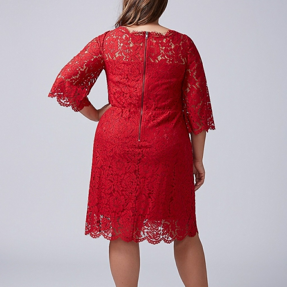 🆕 Lane Bryant SCALLOP-EDGE LACE FIT & FLARE DRESS - Picture 3 of 3